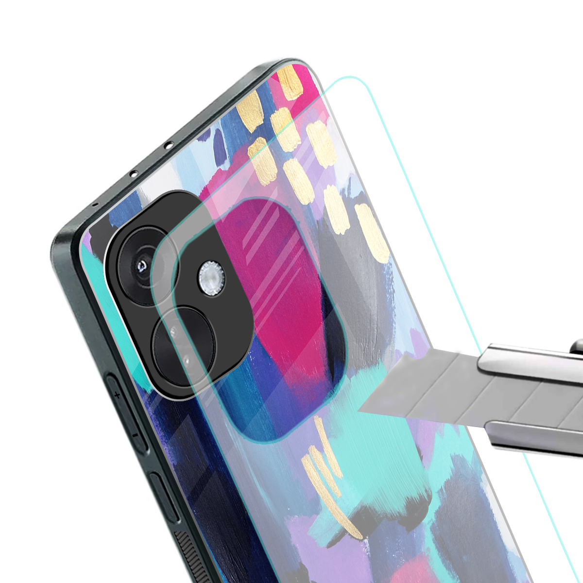 glitz back phone cover | glass case for oneplus nord ce 3