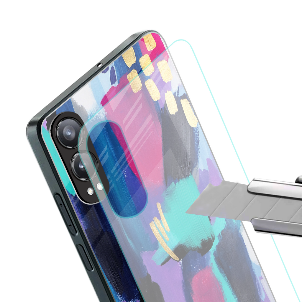 glitz back phone cover | glass case for oneplus nord ce 4 lite