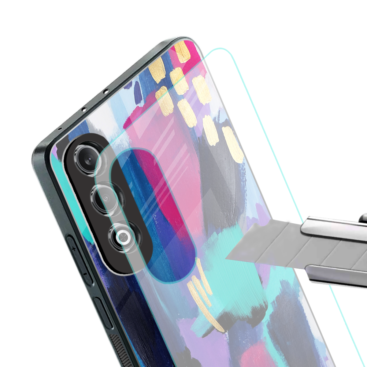 glitz back phone cover | glass case for oneplus nord ce 4