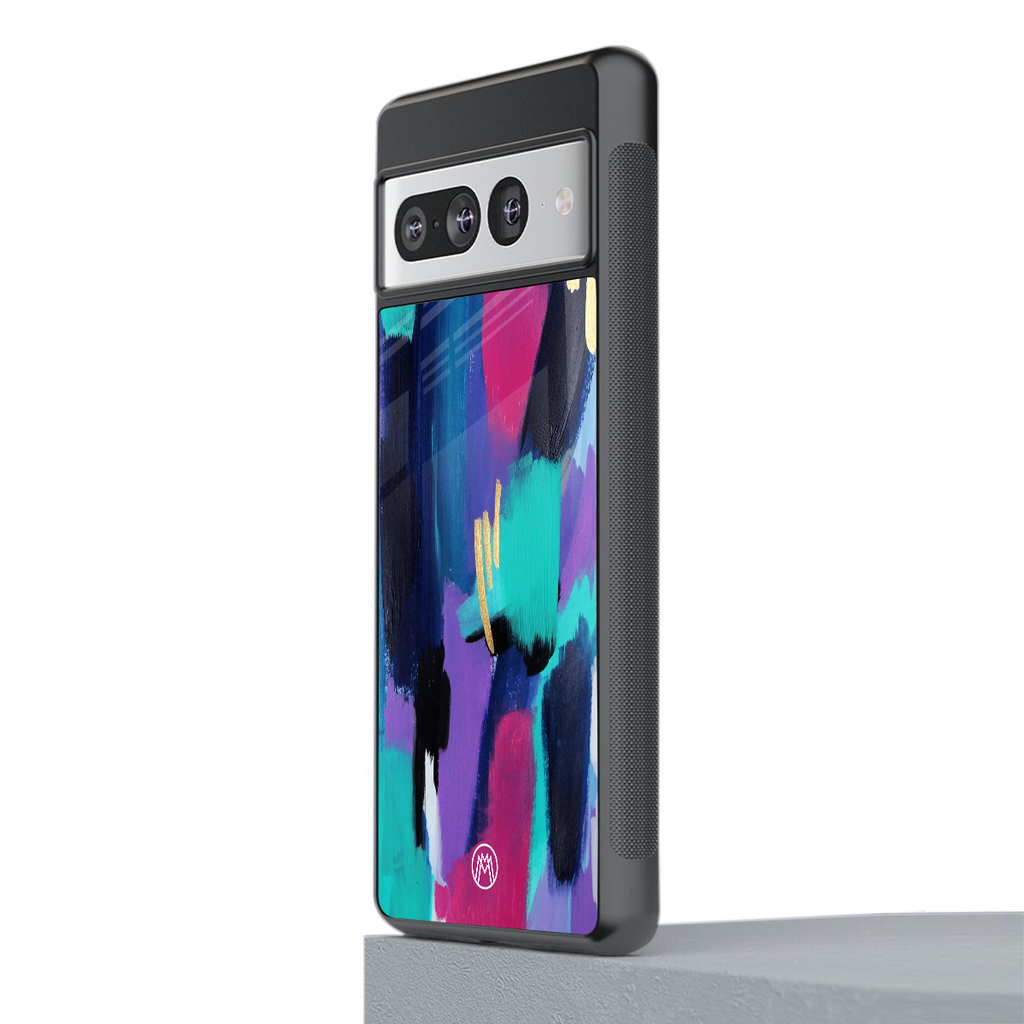 glitz back phone cover | glass case for google pixel 7 pro