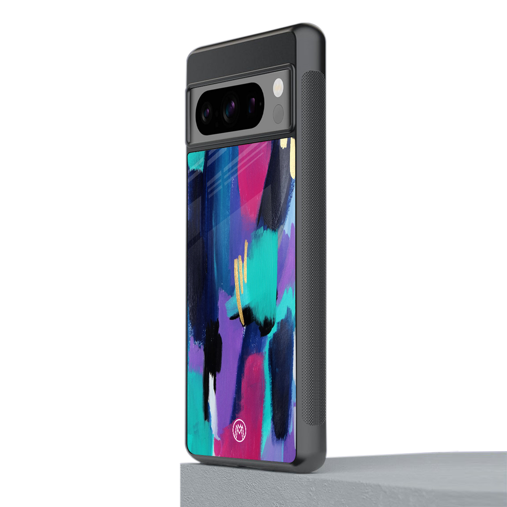 glitz back phone cover | glass case for google pixel 8 pro
