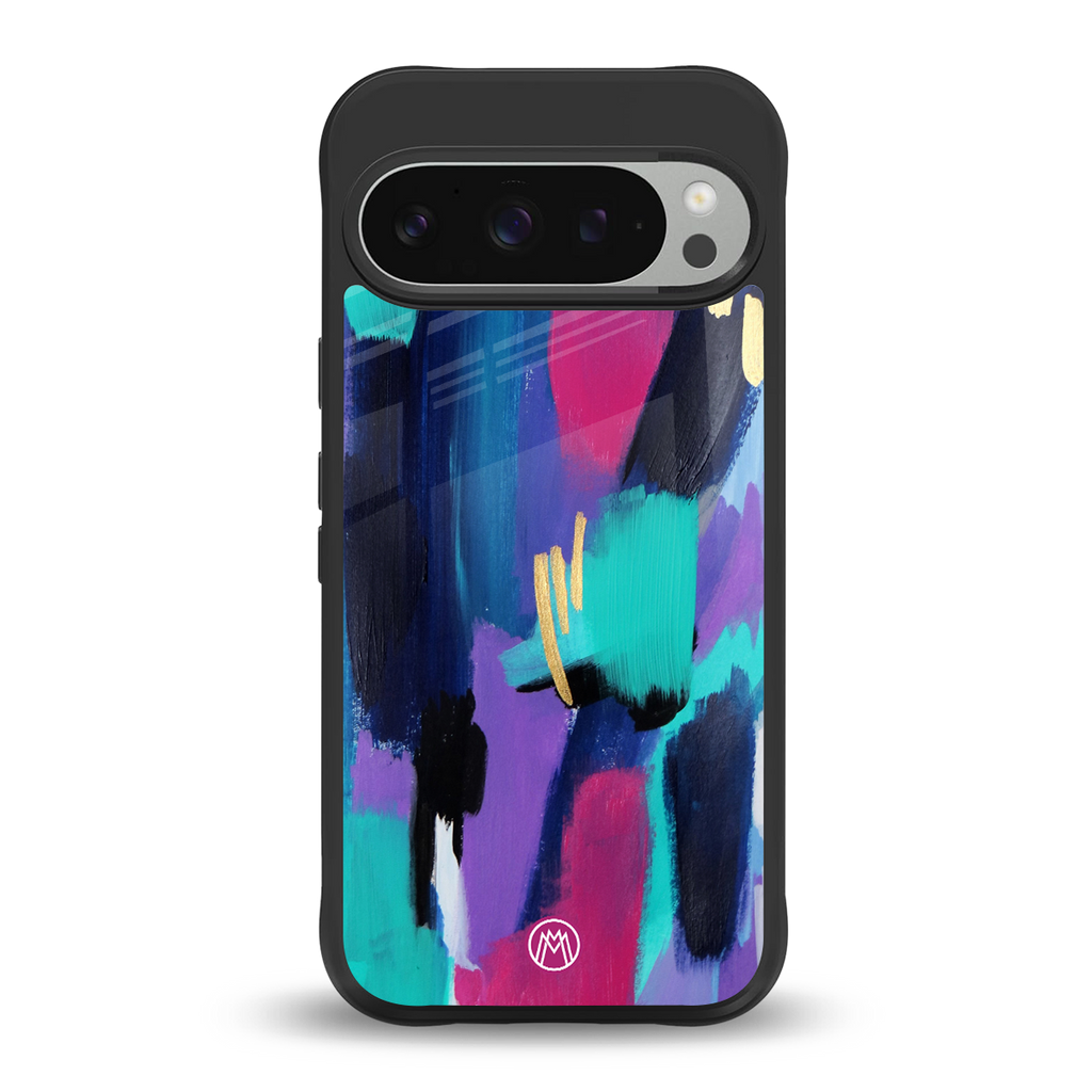 glitz back phone cover | glass case for google pixel 9 pro