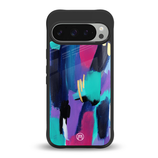 glitz back phone cover | glass case for google pixel 9 pro