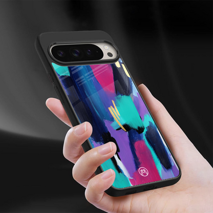 glitz back phone cover | glass case for google pixel 9 pro