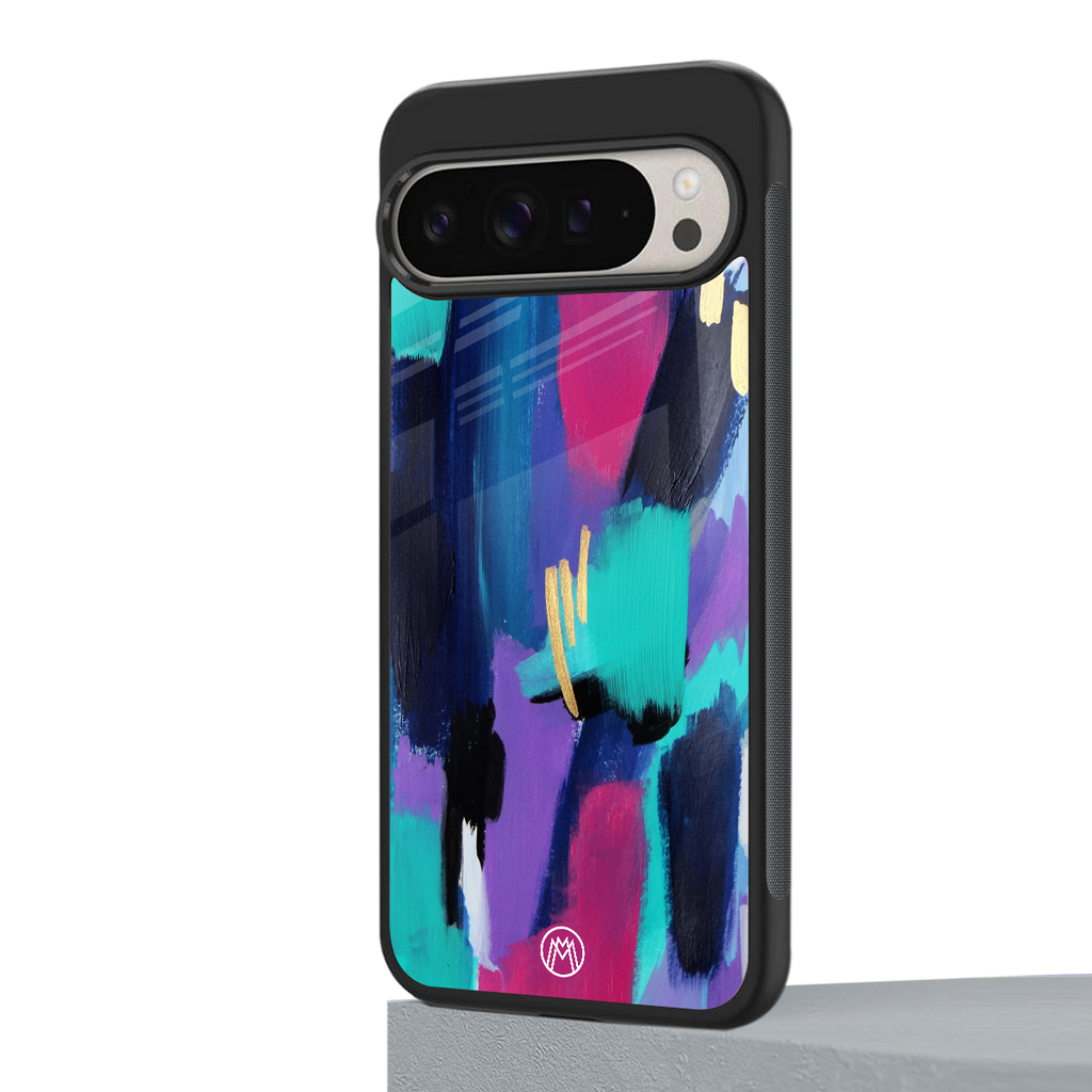 glitz back phone cover | glass case for google pixel 9 pro