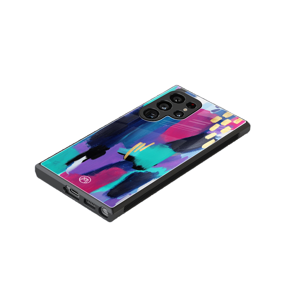 glitz back phone cover | glass case for samsung galaxy s23 ultra