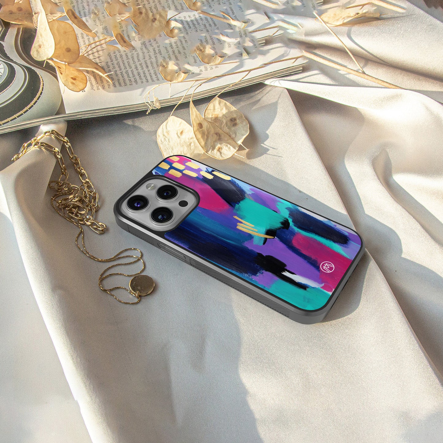 glitz back phone cover | glass case for iphone 15 pro