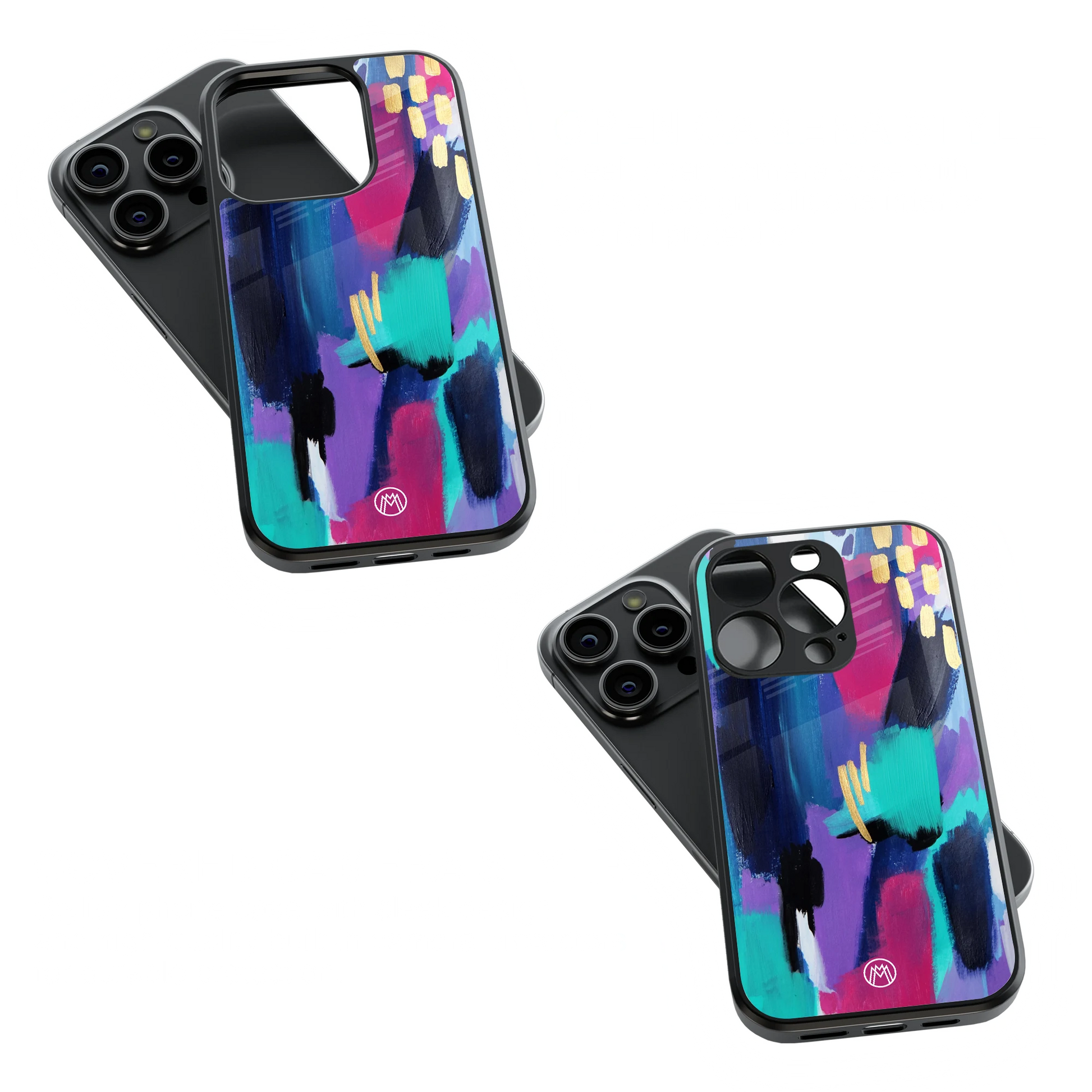 Trendy Glass Back Mobile Case for iPhone, Samsung, Redmi, OnePlus, Google Pixel, Motorola