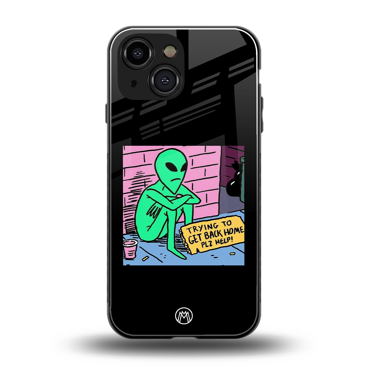 go home alien back phone cover | glass case for iphone 13 mini