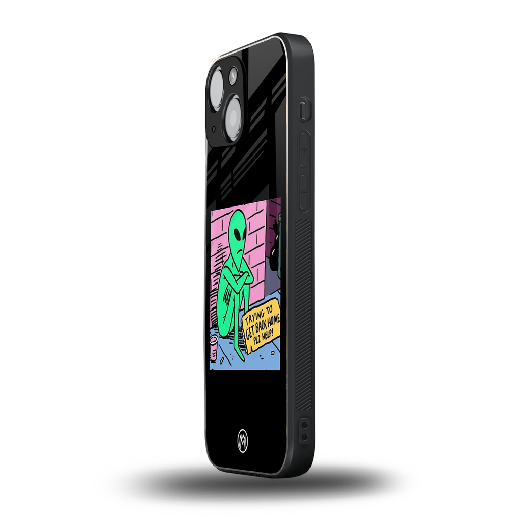 go home alien back phone cover | glass case for iphone 13 mini