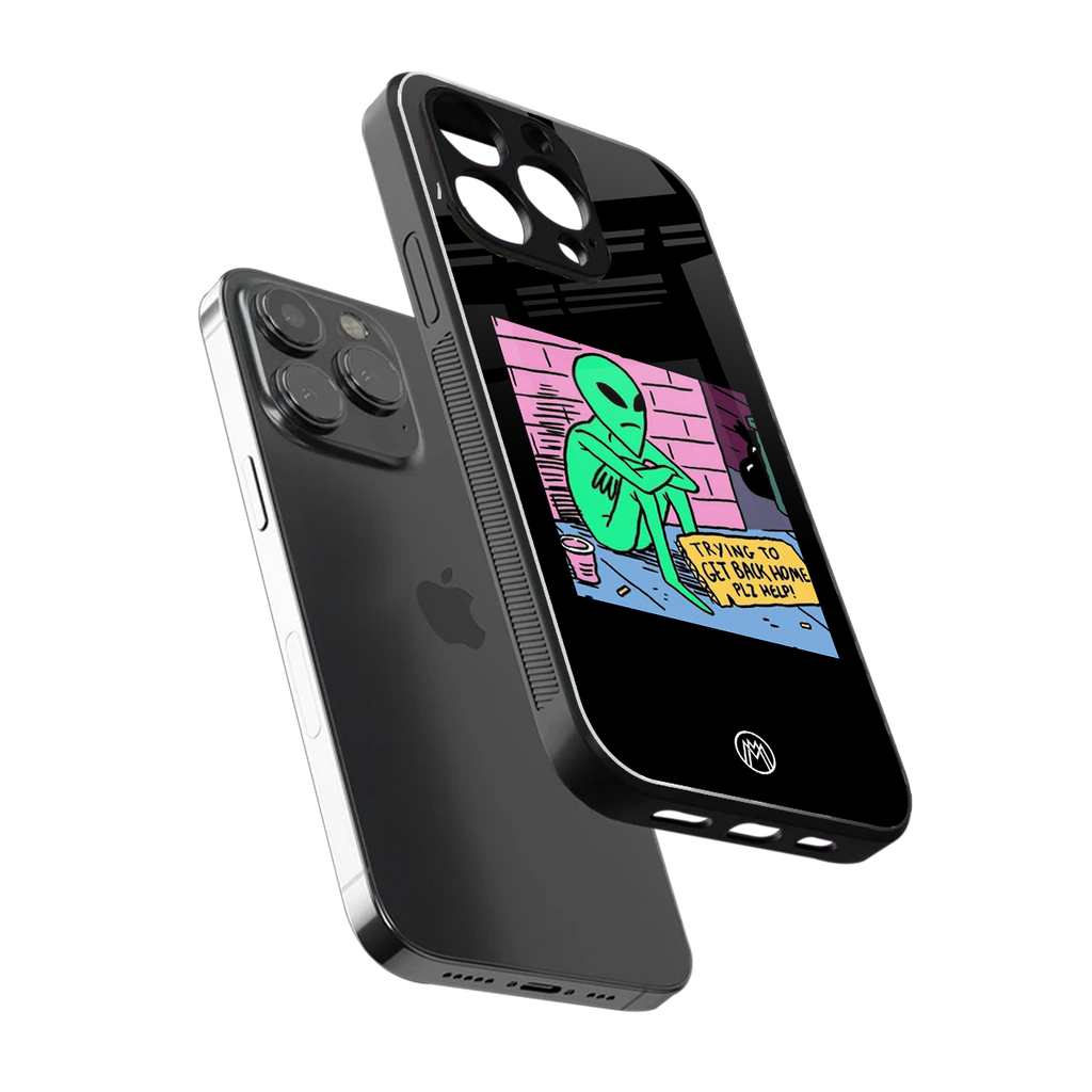 go home alien back phone cover | glass case for iphone 13 pro max