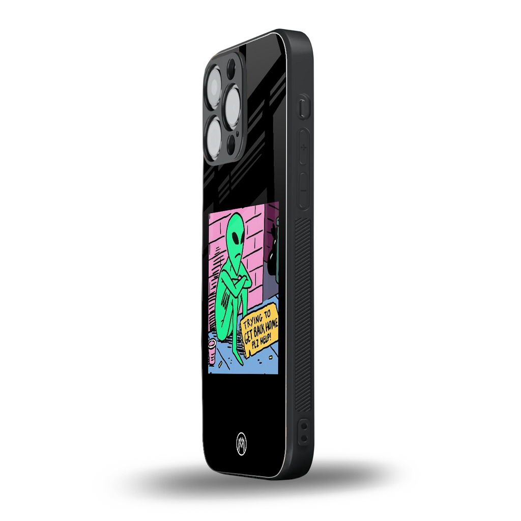 go home alien back phone cover | glass case for iphone 13 pro max