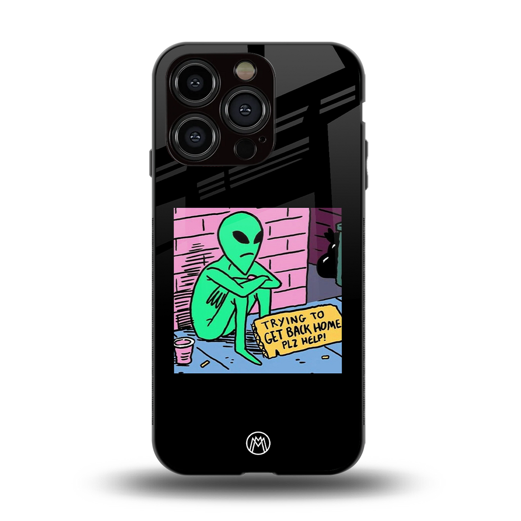 go home alien back phone cover | glass case for iphone 13 pro