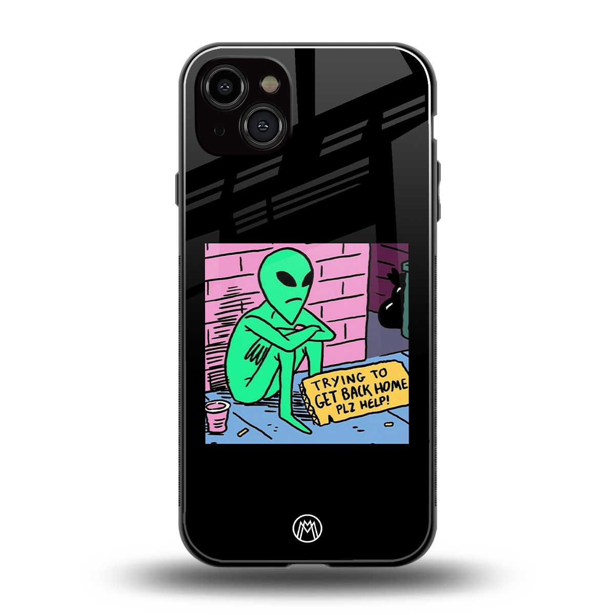 go home alien back phone cover | glass case for iphone 14 plus