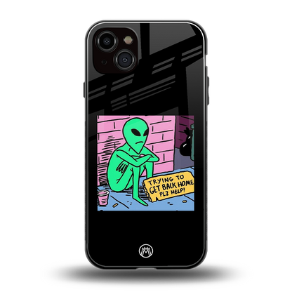 go home alien back phone cover | glass case for iphone 14 plus