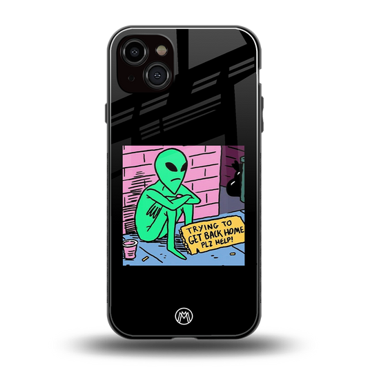 go home alien back phone cover | glass case for iphone 14 plus