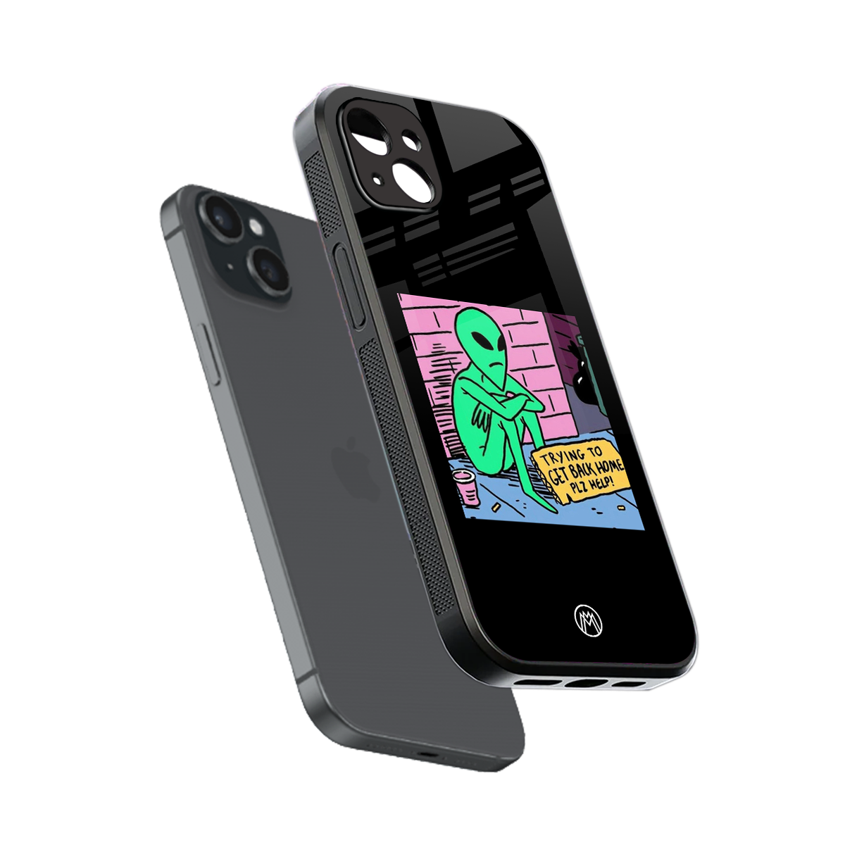 go home alien back phone cover | glass case for iphone 14 plus