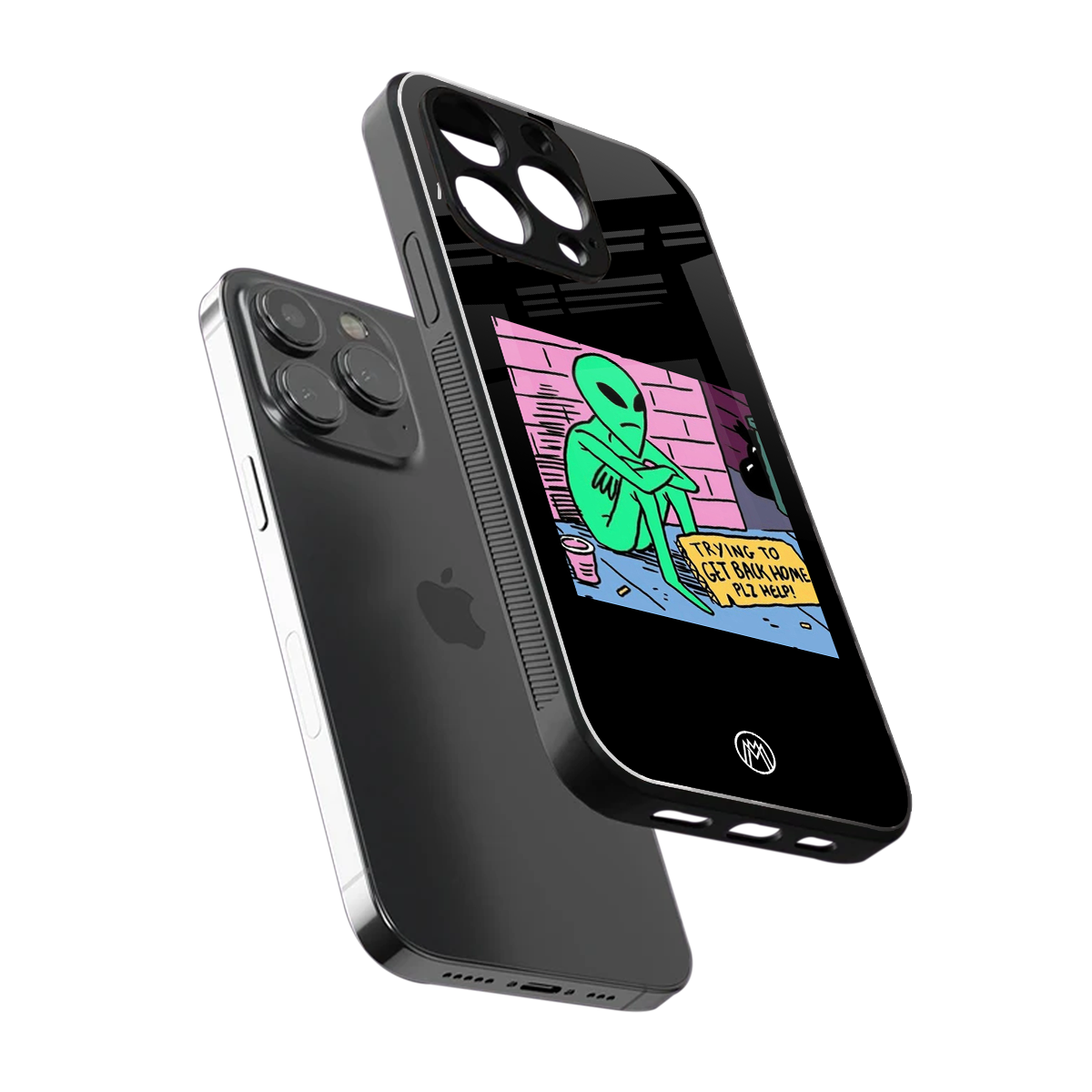 go home alien back phone cover | glass case for iphone 15 pro max