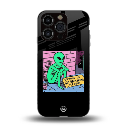 go home alien back phone cover | glass case for iphone 15 pro