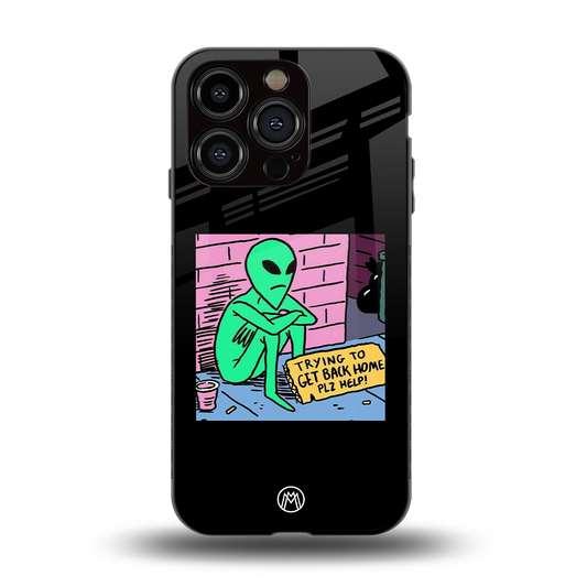 go home alien back phone cover | glass case for iphone 15 pro