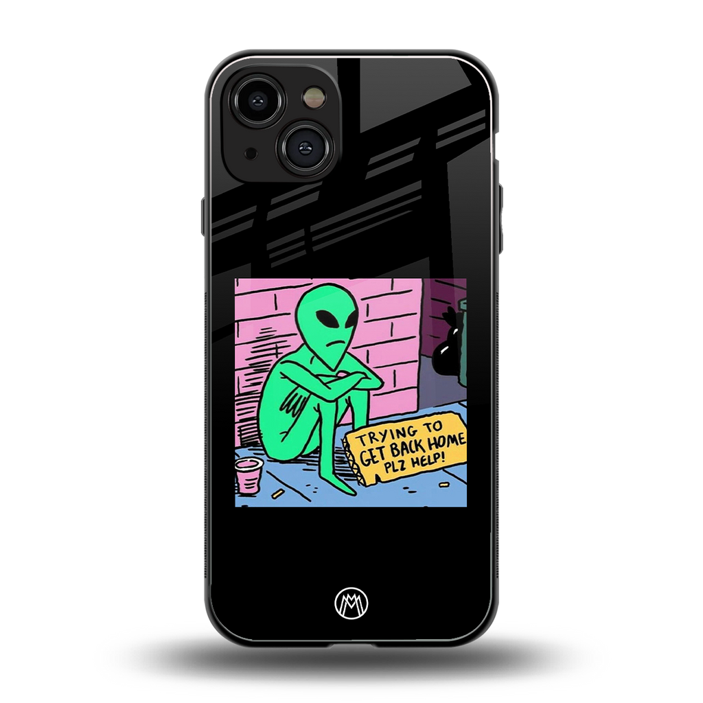 go home alien back phone cover | glass case for iphone 15