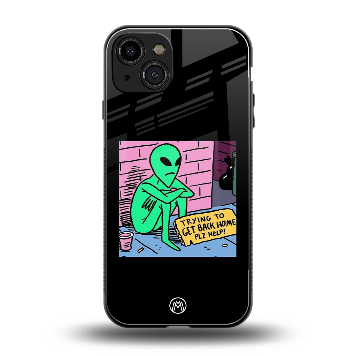 go home alien back phone cover | glass case for iphone 15