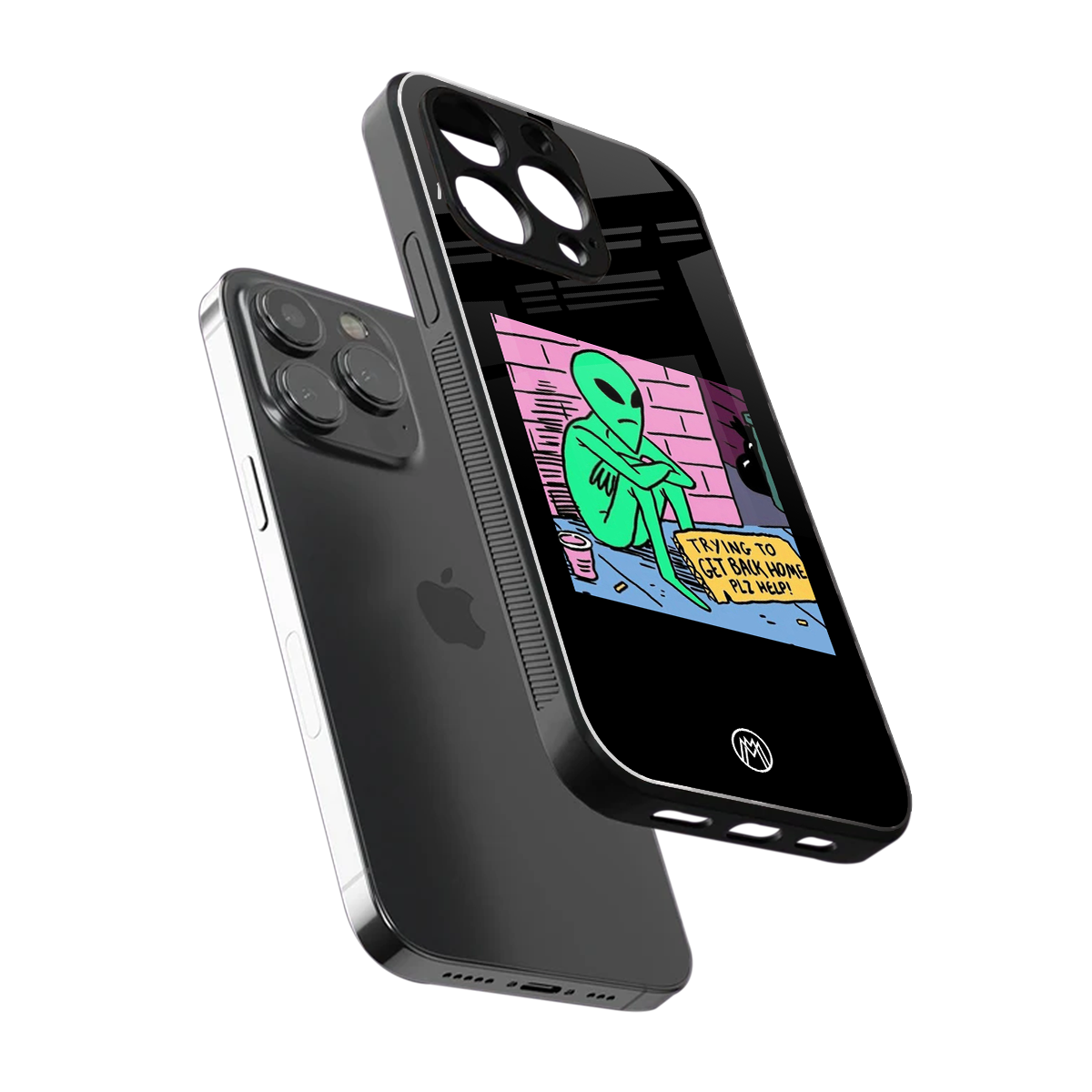 go home alien back phone cover | glass case for iphone 15 pro