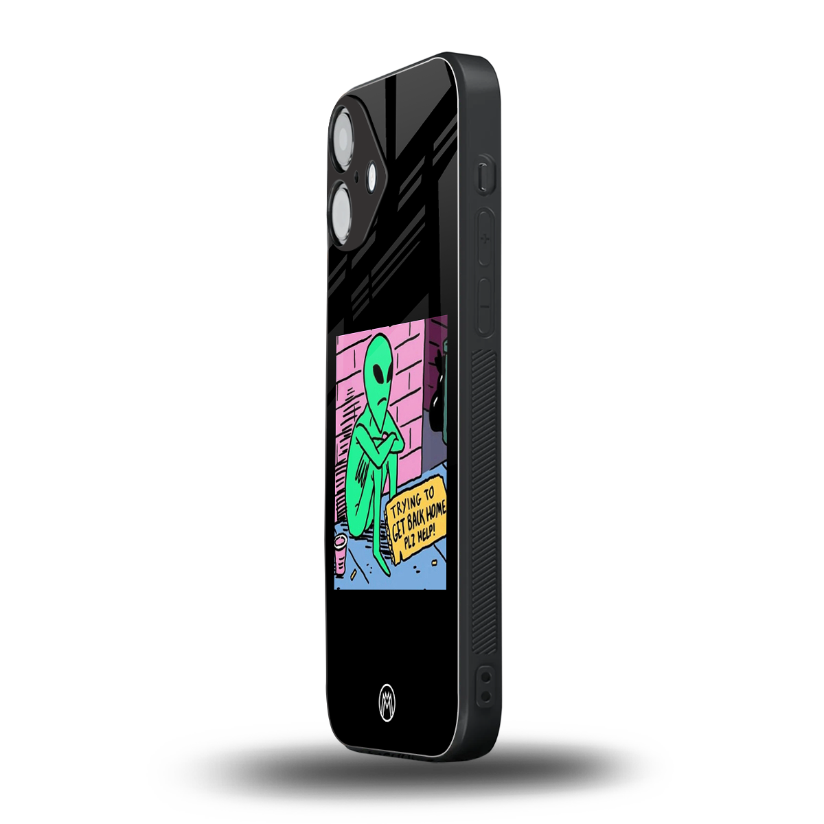 go home alien back phone cover | glass case for iphone 16 plus