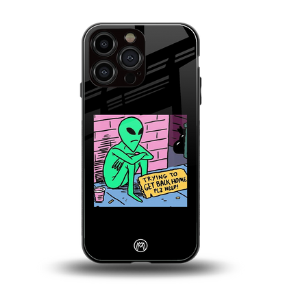 go home alien back phone cover | glass case for iphone 16 pro max