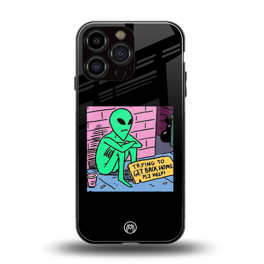 go home alien back phone cover | glass case for iphone 16 pro max