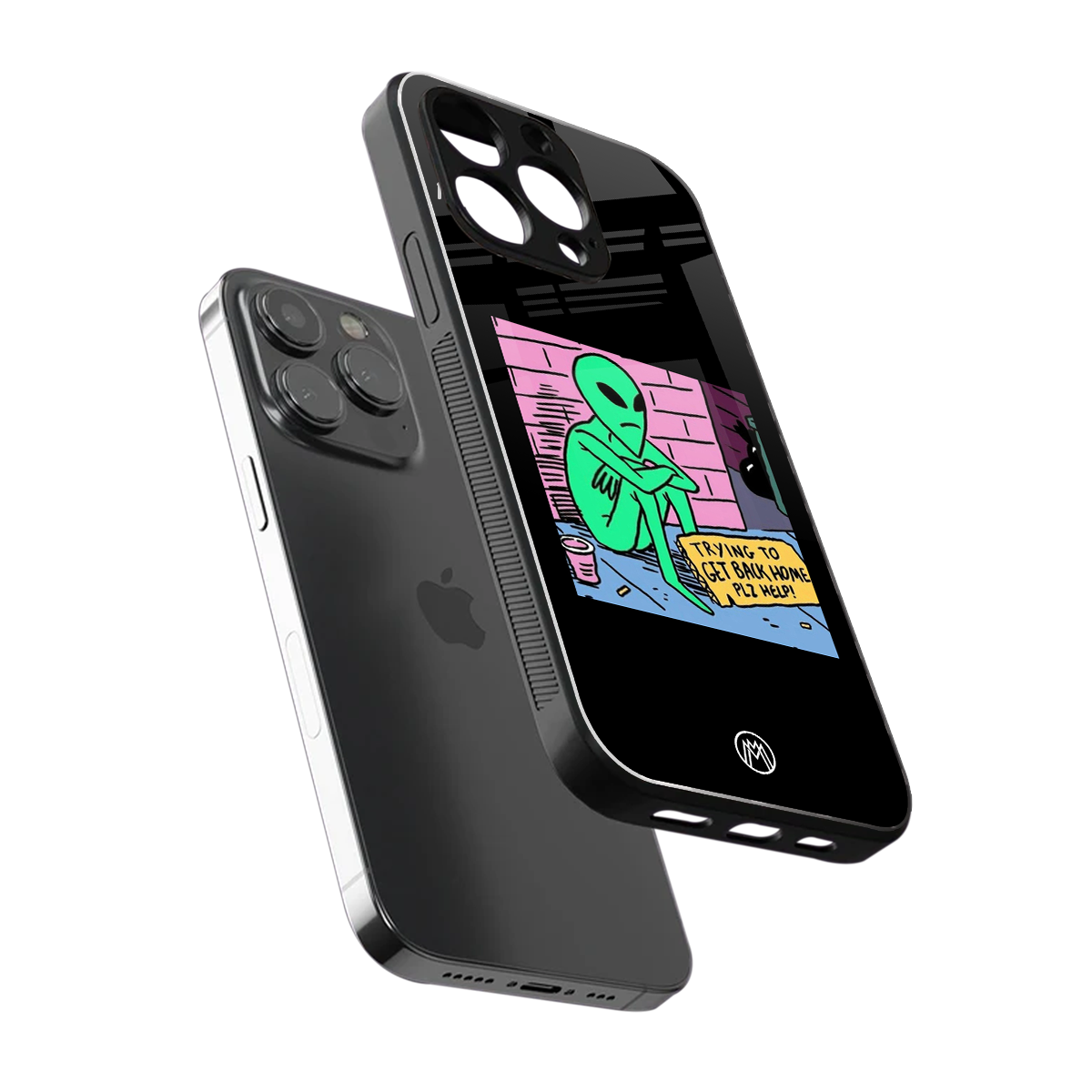 go home alien back phone cover | glass case for iphone 16 pro max