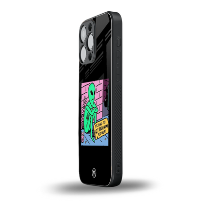 go home alien back phone cover | glass case for iphone 16 pro max