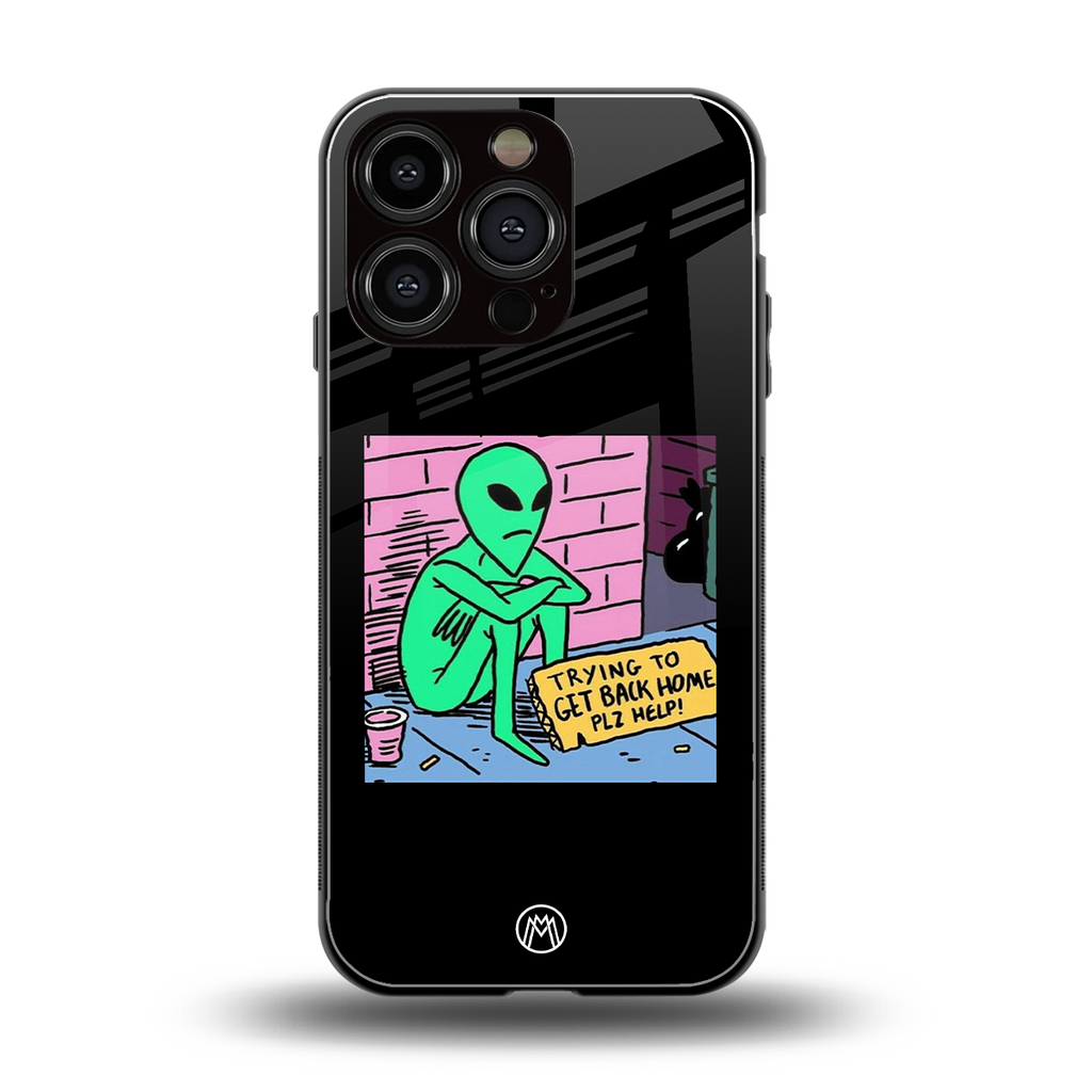 go home alien back phone cover | glass case for iphone 16 pro