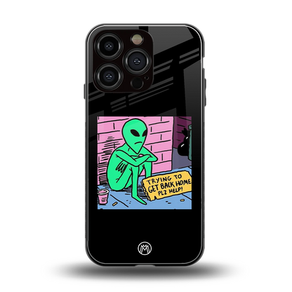 go home alien back phone cover | glass case for iphone 16 pro