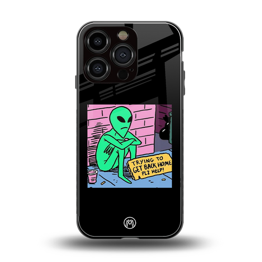 go home alien back phone cover | glass case for iphone 16 pro