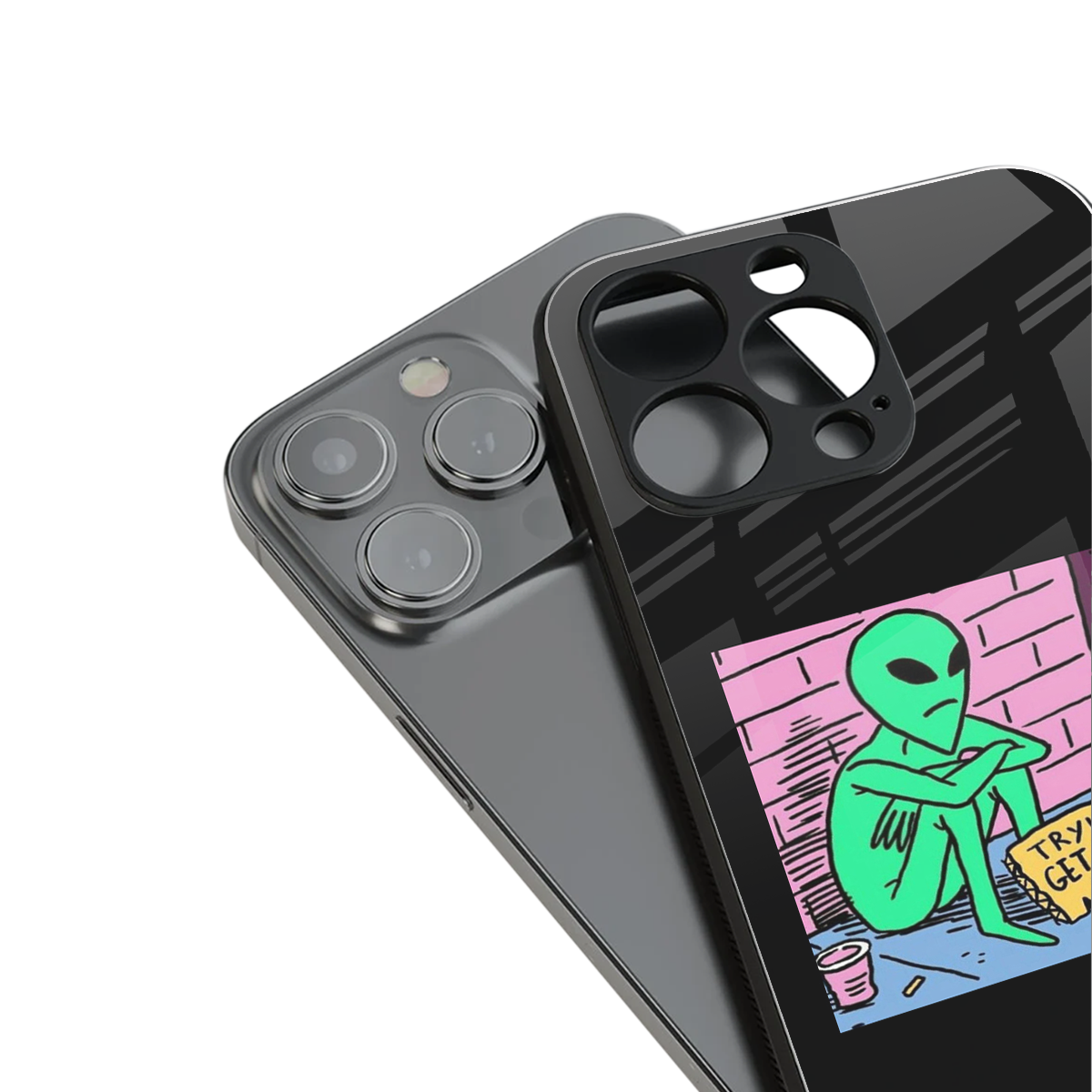 go home alien back phone cover | glass case for iphone 16 pro
