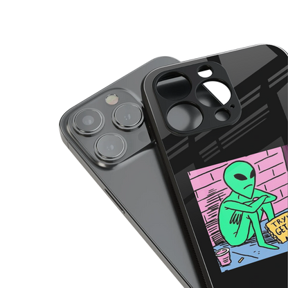 go home alien back phone cover | glass case for iphone 16 pro max