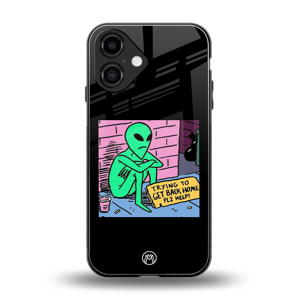 go home alien back phone cover | glass case for iphone 16