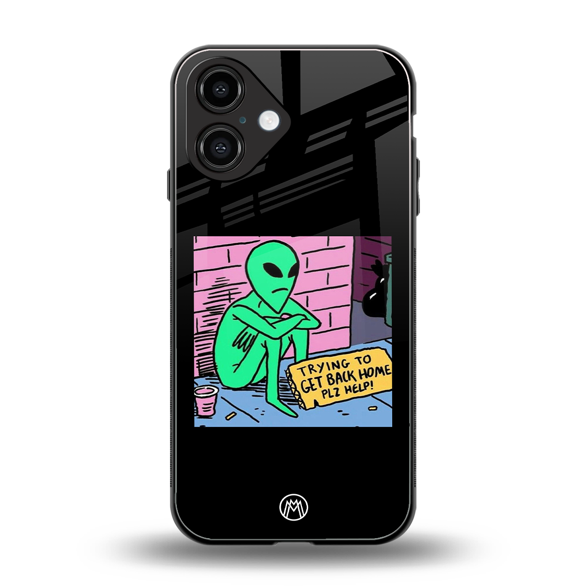 go home alien back phone cover | glass case for iphone 16