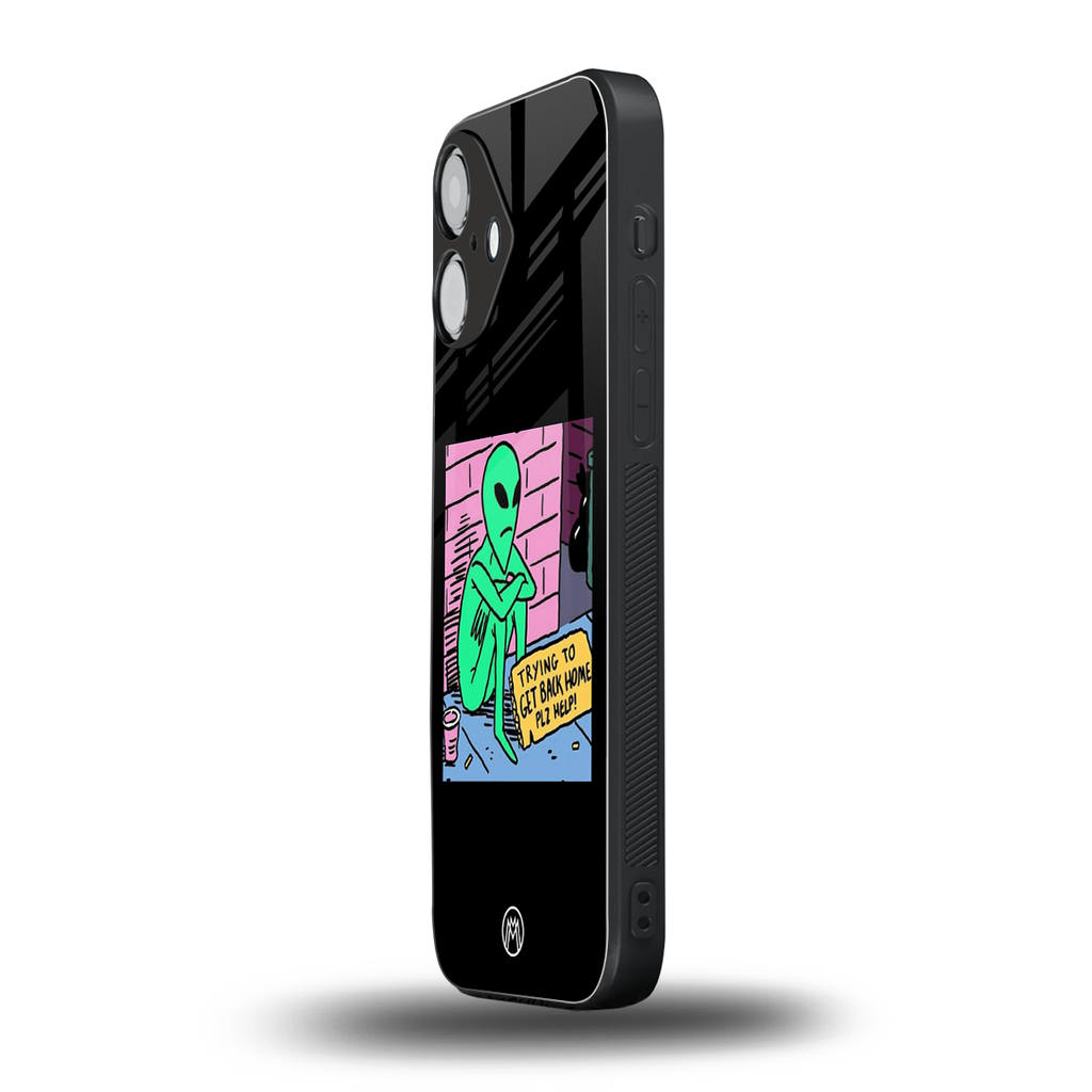 go home alien back phone cover | glass case for iphone 16