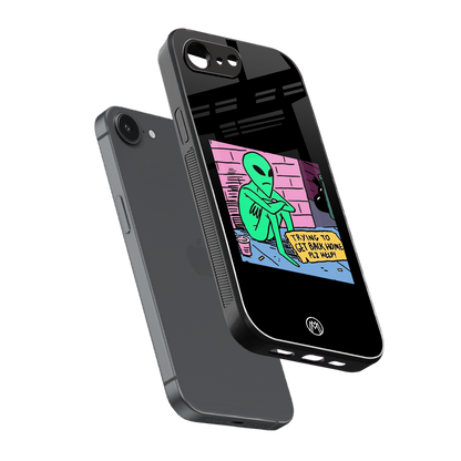go home alien back phone cover | glass case for iphone 16e