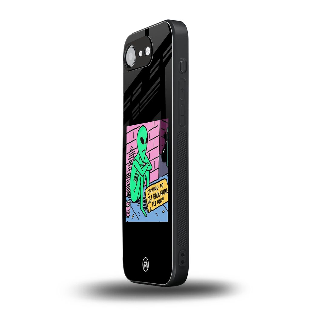 go home alien back phone cover | glass case for iphone 16e