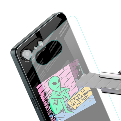 go home alien back phone cover | glass case for iphone 16e