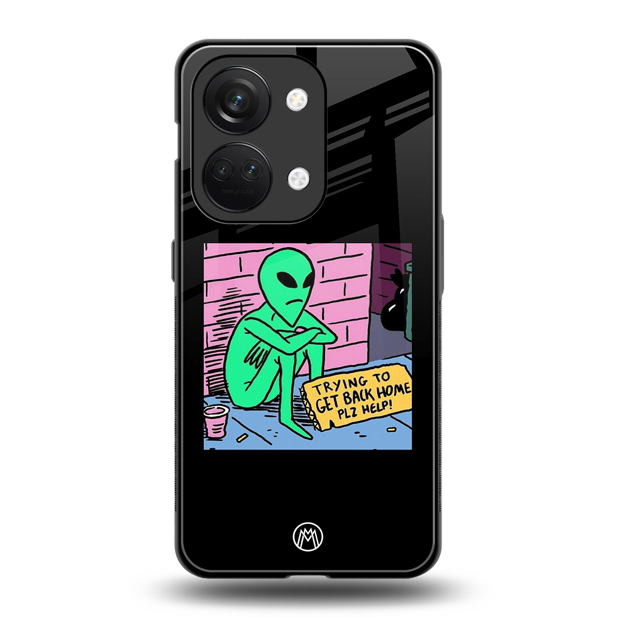go home alien back phone cover | glass case for oneplus nord 3