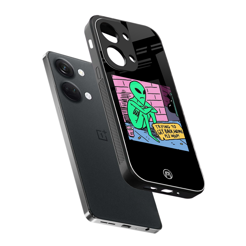 go home alien back phone cover | glass case for oneplus nord 3