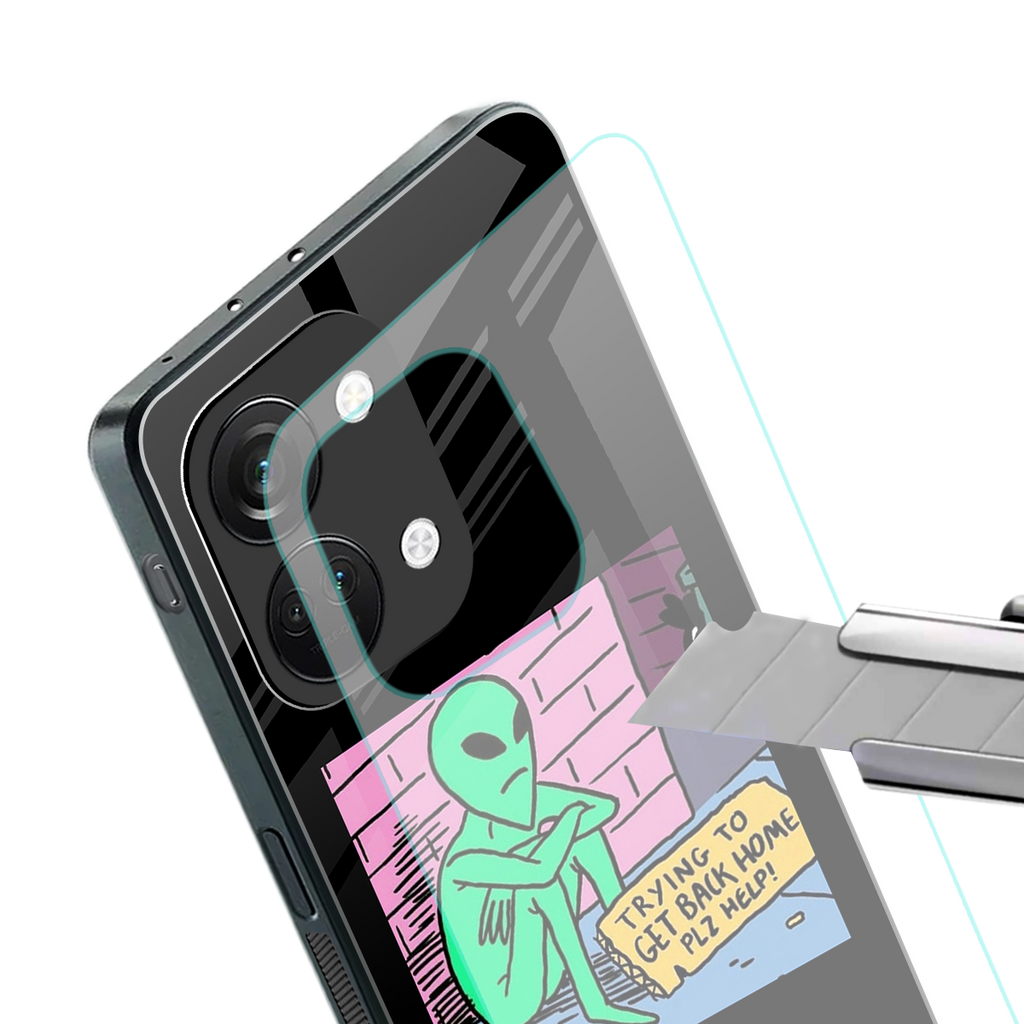 go home alien back phone cover | glass case for oneplus nord 3