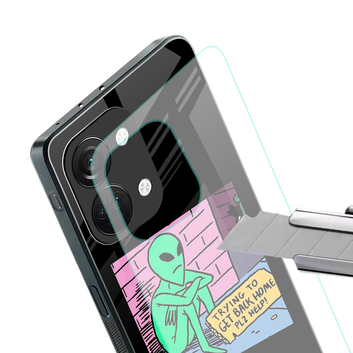 go home alien back phone cover | glass case for oneplus nord 3