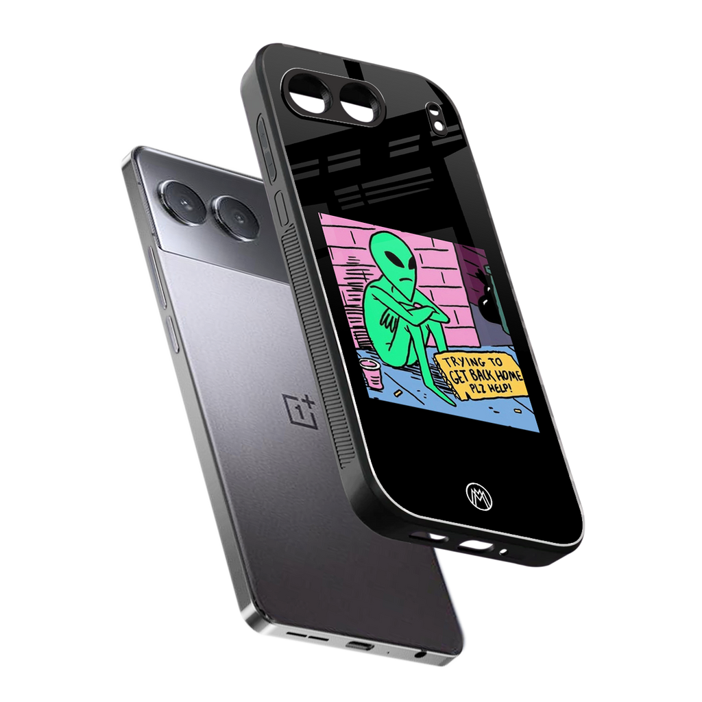 go home alien back phone cover | glass case for oneplus nord 4