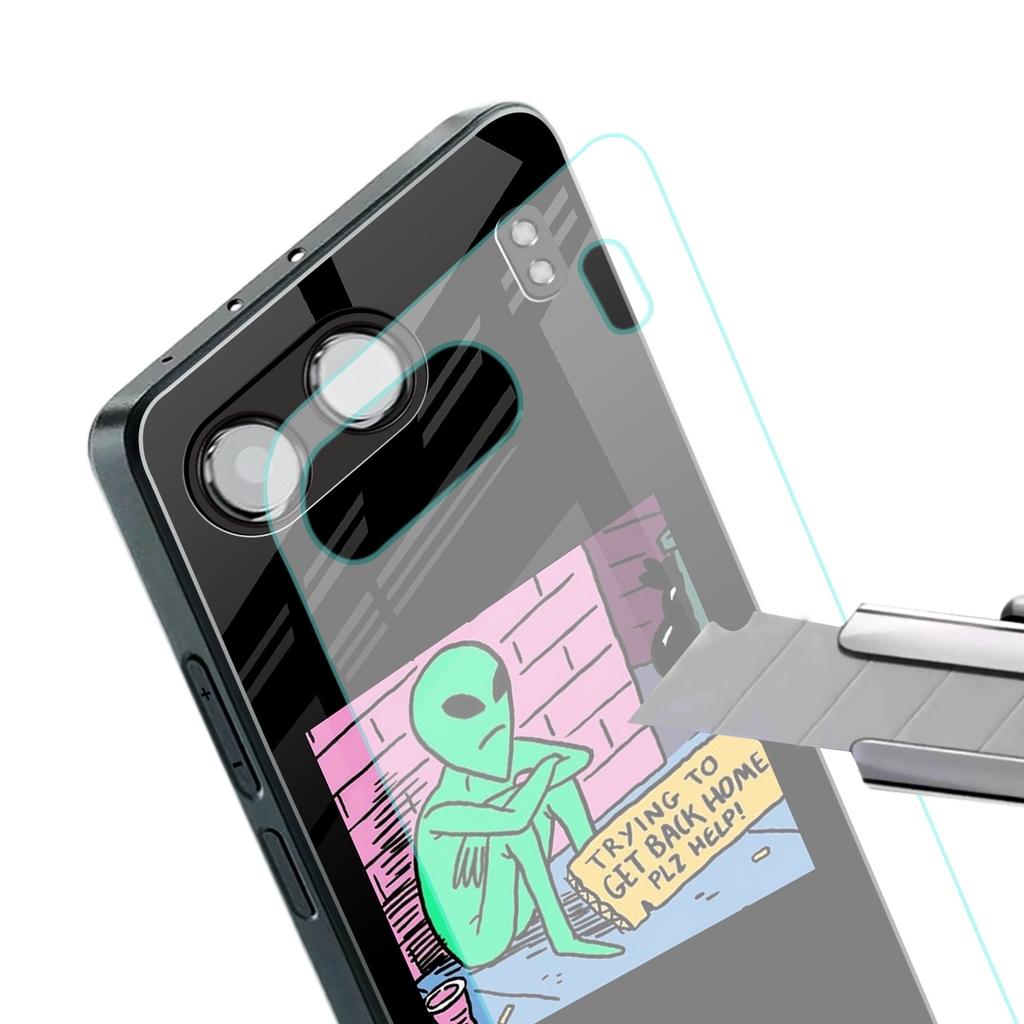 go home alien back phone cover | glass case for oneplus nord 4