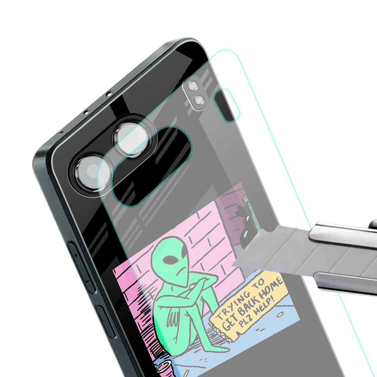 go home alien back phone cover | glass case for oneplus nord 4